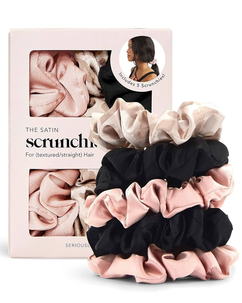 Kitsch Satin Scrunchies for Women - No Crease Hair Ties for Girls | Scrunchies For All Hair Types... | Amazon (US)