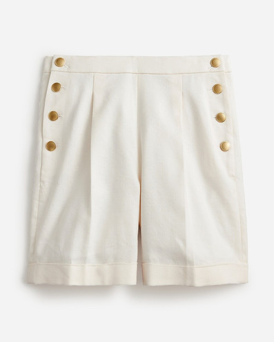 Click for more info about Sailor pleated short in stretch linen blend