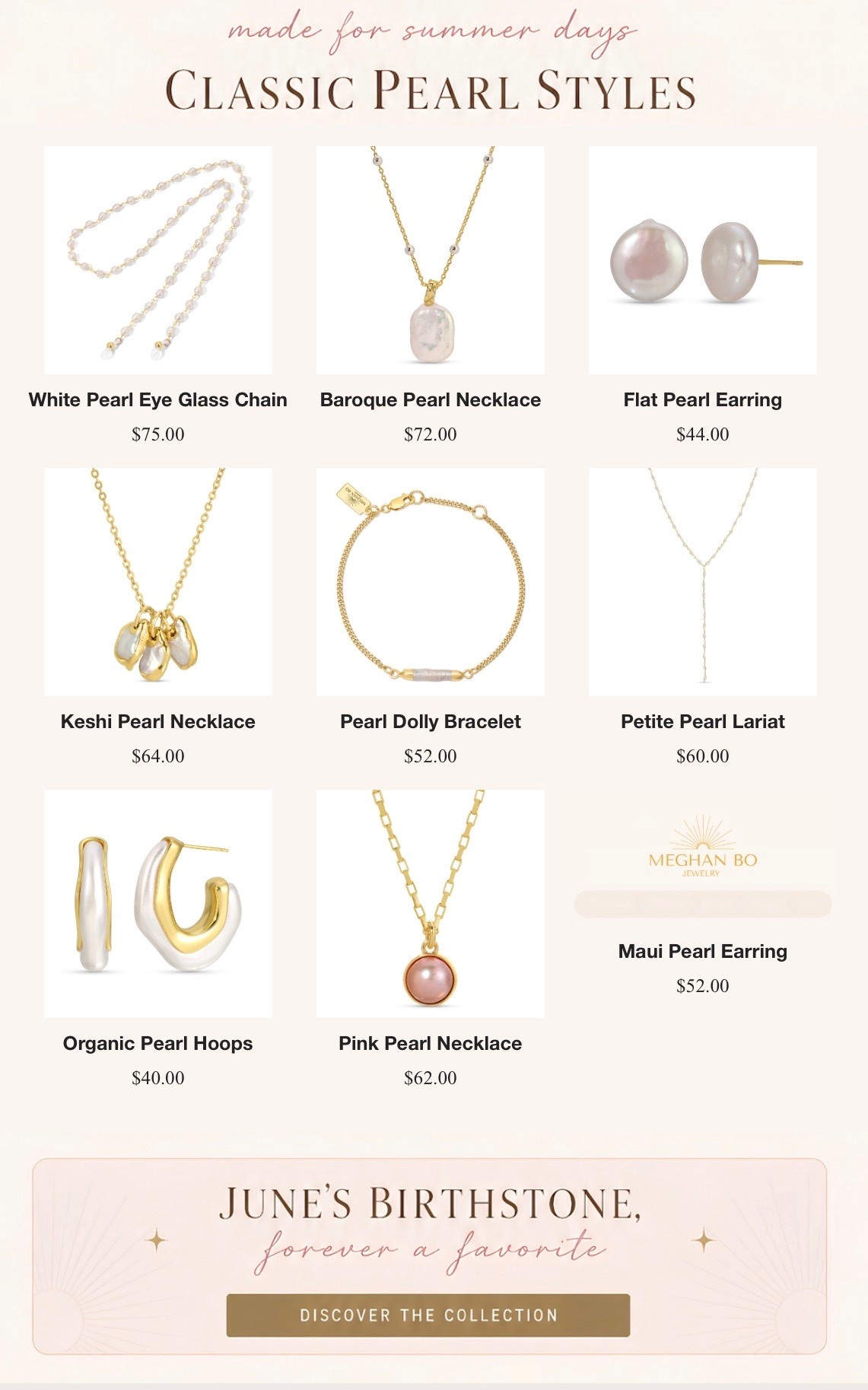 I have been loving my Meghan Bo pieces and my birthday is June so I am so excited for these pieces!