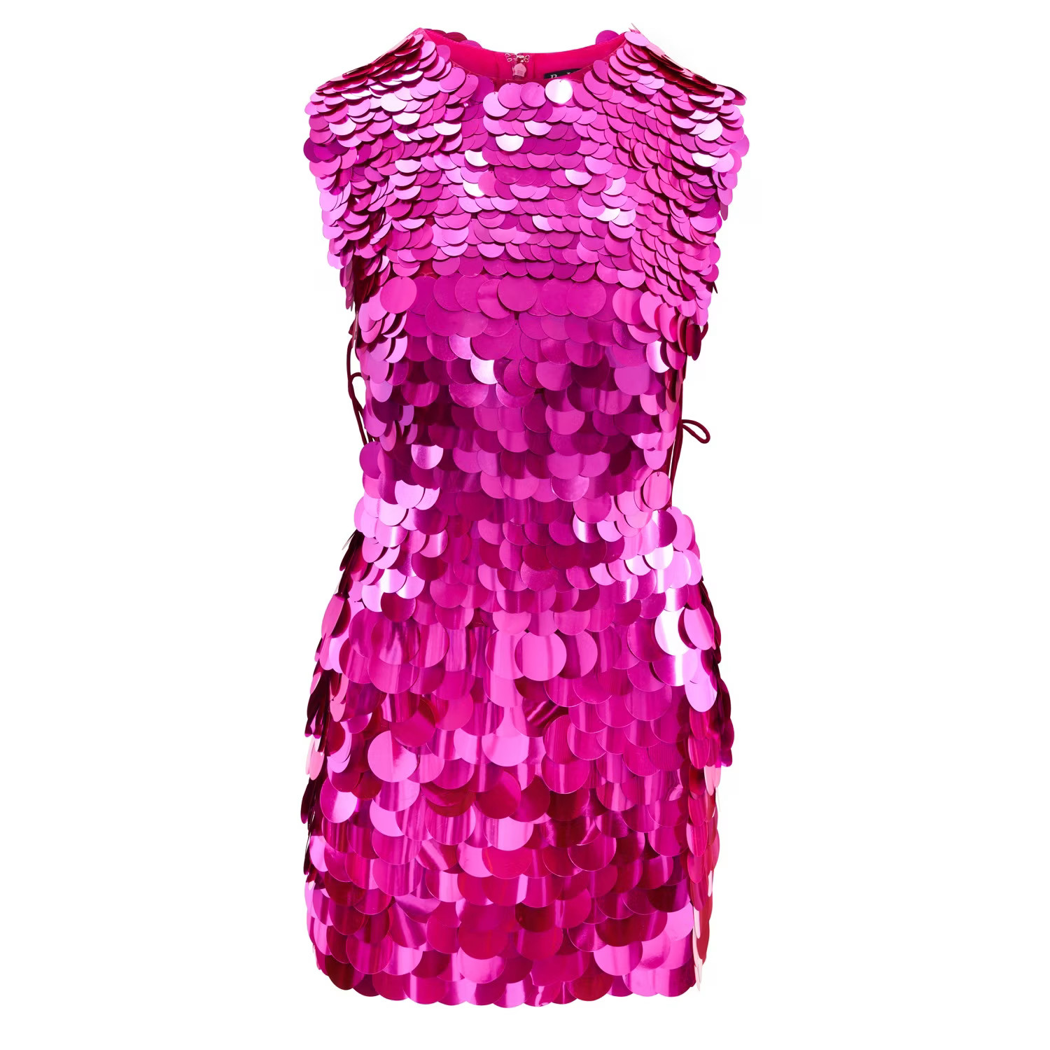 Fallon Dress In Pink Disc Sequins | Wolf & Badger (US)