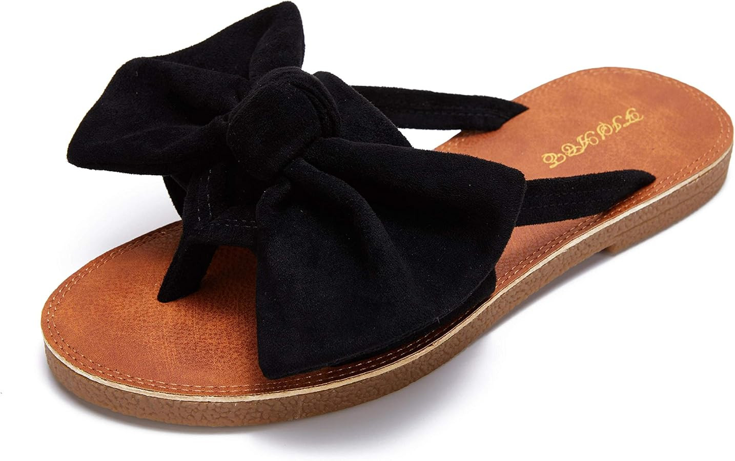 FISACE Womens Slip On Flip Flops Ring Toe Strappy Summer Gladiator Flat Sandals | Amazon (US)
