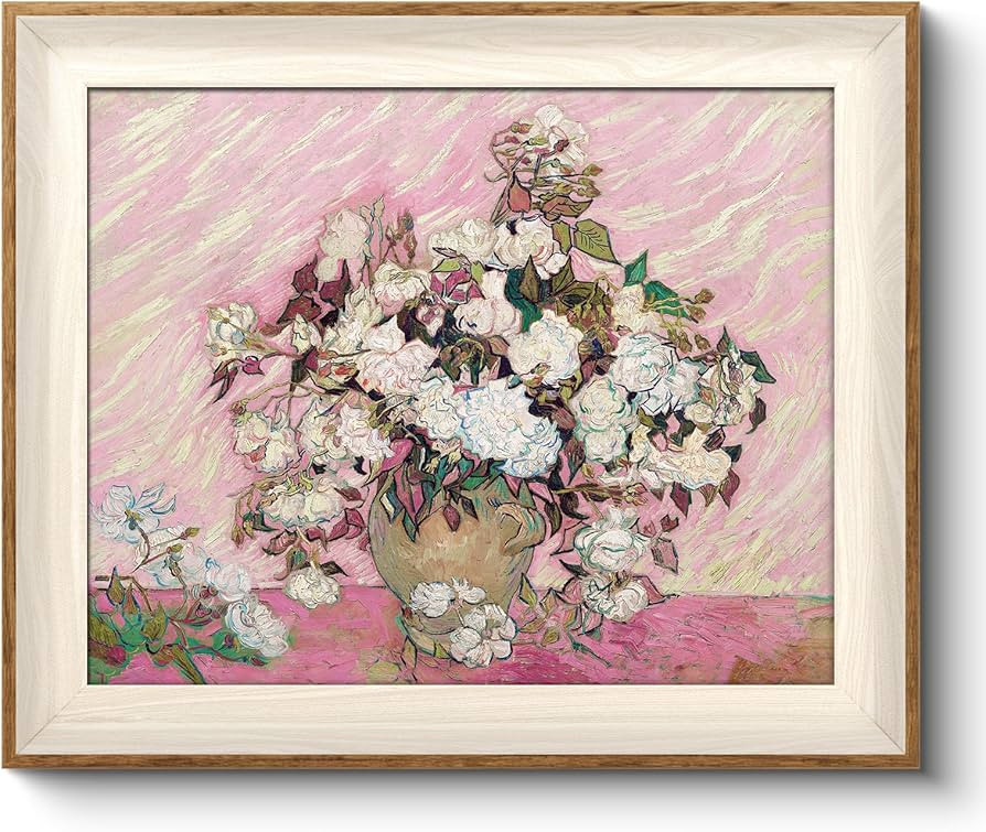 VIYYIEA Framed Canvas Wall Art, Vintage Wall Art for Living Room, Flowers Oil Painting Picture Su... | Amazon (US)