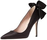 SJP by Sarah Jessica Parker Women's Lucille Pointed Toe Bow Pump, Ebony Satin, 38 EU/7.5 B US | Amazon (US)