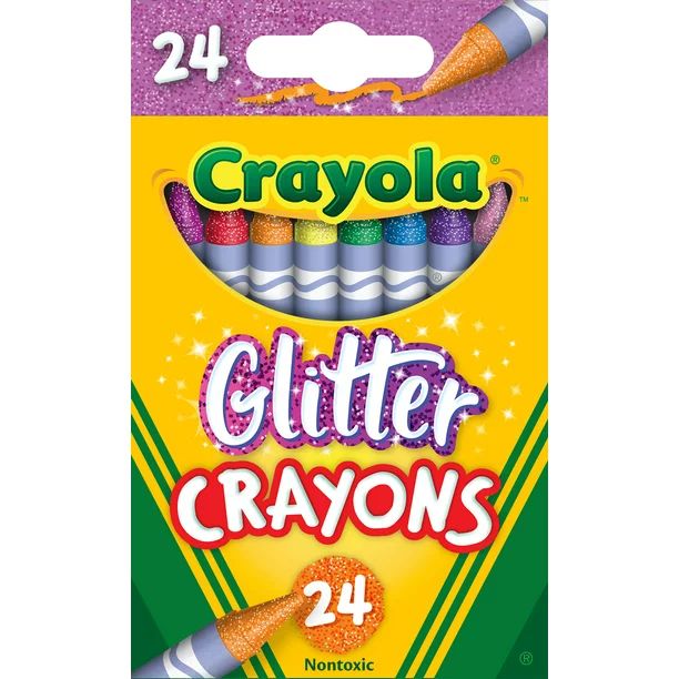 Crayola Glitter Crayons, Assorted Colors, Child, 24 Count - Walmart.com | Walmart (US)