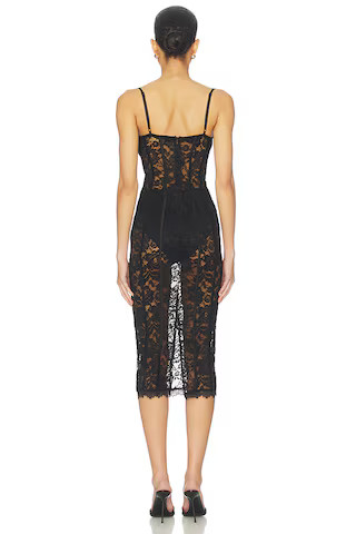 Esme Corset Midi Dress in Black | Revolve Clothing (Global)