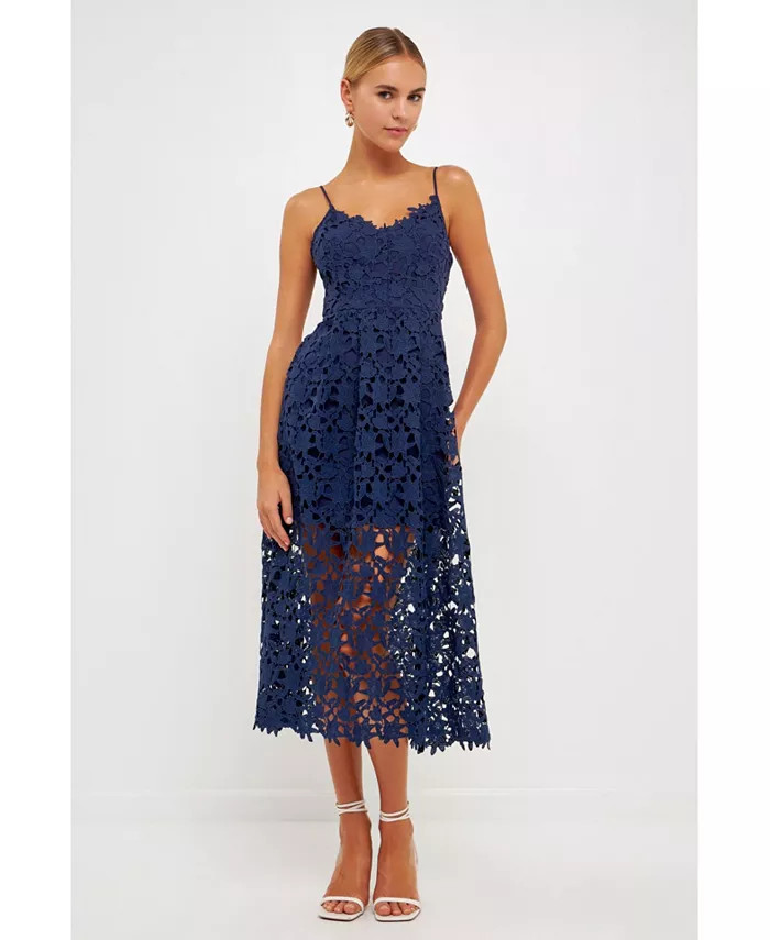 endless rose Women's Lace Cami Midi Dress - Macy's | Macy's