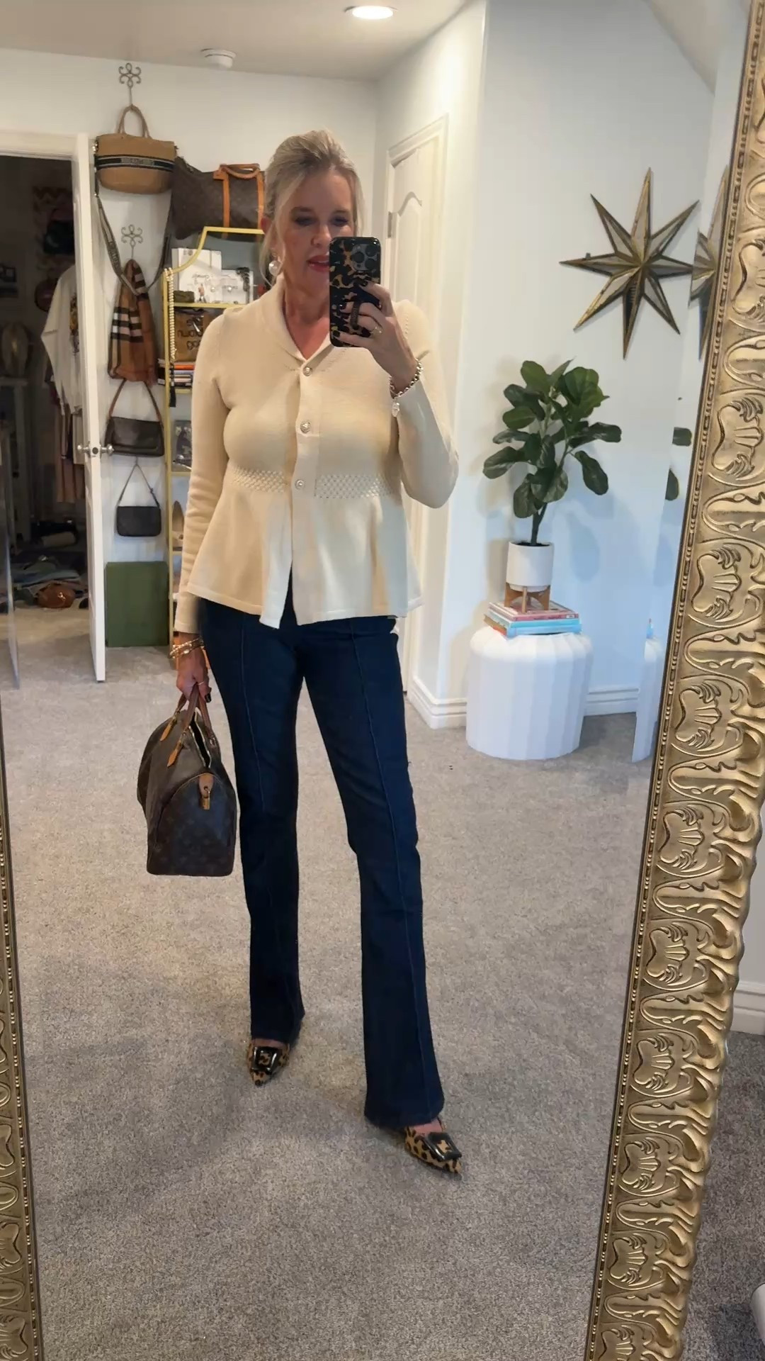 We all love a SALE🎉

This one is one you don’t want to MISS✔️ $49 SPANX  Flared Jean 

Say What…. That’s a price you can’t beat!

5 styles 5 washes of Spanx flared denim jeans!
Perfect for everyday day of the week and occassion!

I am wearing a medium in each style and regular length the flare in reg fits like a tall. I am 5’91/2 for reference.

-Spanx flared jean dark wash
Med

- peplum sweater with gold buttons , do very soft and great quality sh in a med and affordable 

Leopard pointed heels with black buckle Anthropologie (older) 
Linked similar 

Pearl bangles Julie Vos 

Louis Vuitton 30 speedy bag 

#LTKSaleAlert #LTKFindsUnder50 #LTKOver40