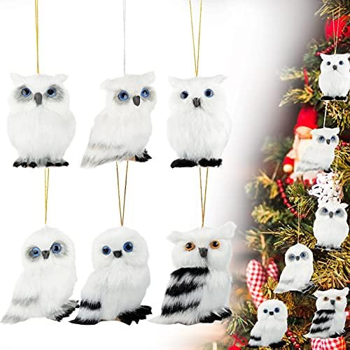 Plush Animal Christmas Ornaments Woodland Faux Fur Animal Ornaments Cute Owl Squirrel Hedgehog Ra... | Amazon (US)