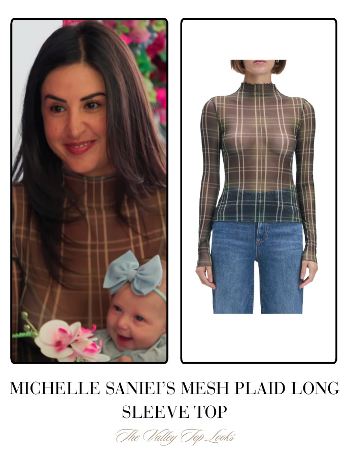 Michelle Saniei's Mesh Plaid Long Sleeve Top 

 