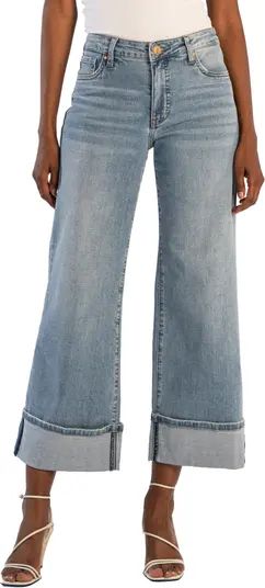 KUT from the Kloth Meg Fab Ab Cuff High Waist Wide Leg Jeans | Nordstrom | Nordstrom