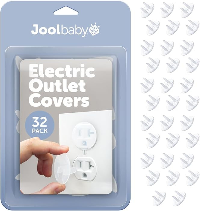 Jool Baby Outlet Covers (32 Pack) for Child Safety - Easy Adult Removal, Plug Protectors for Baby... | Amazon (US)