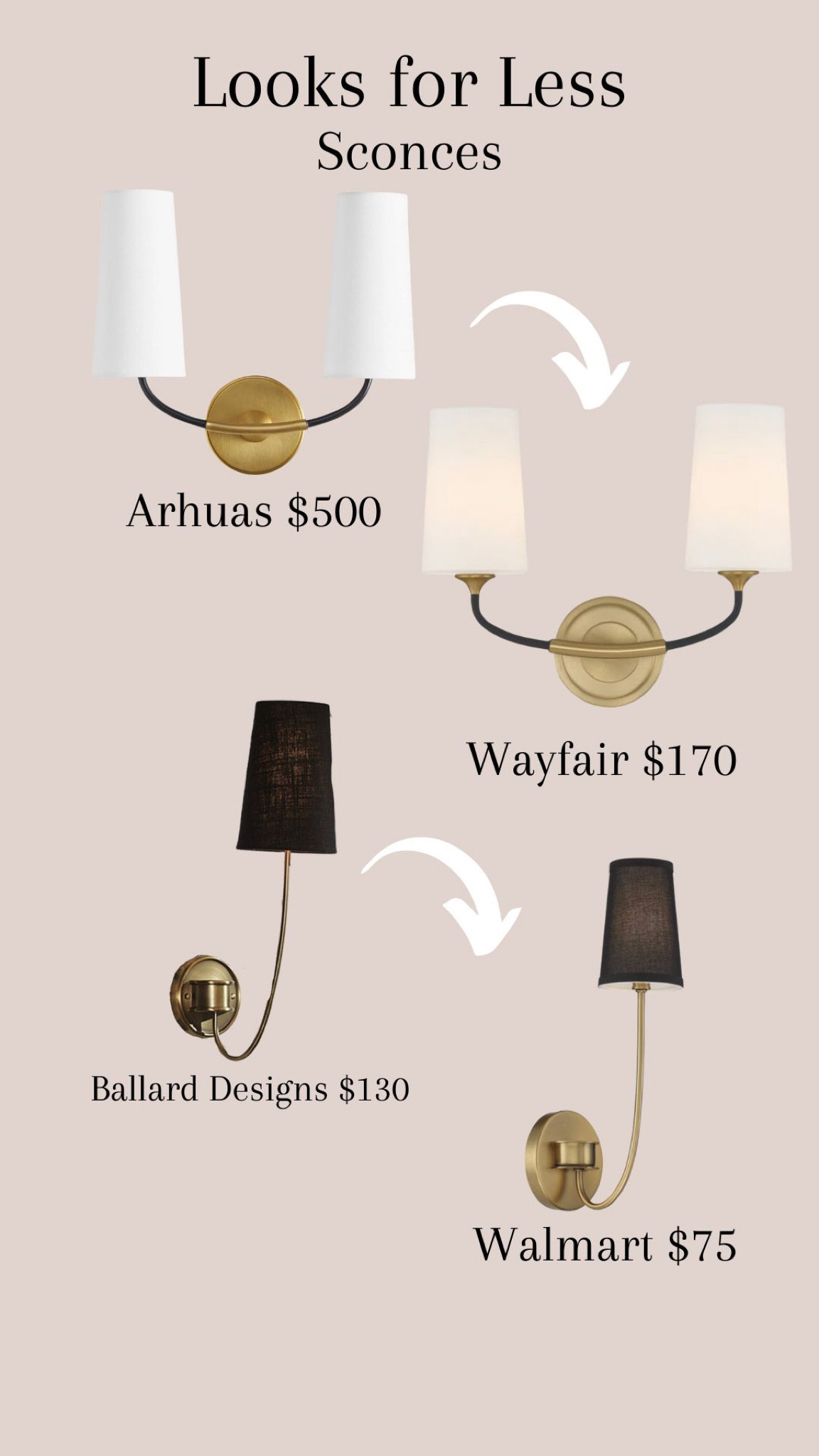 Looks for Less- Sconces #lookforless #sconce #dupe #lighting #homedecor 

#LTKstyletip #LTKhome #LTKFind