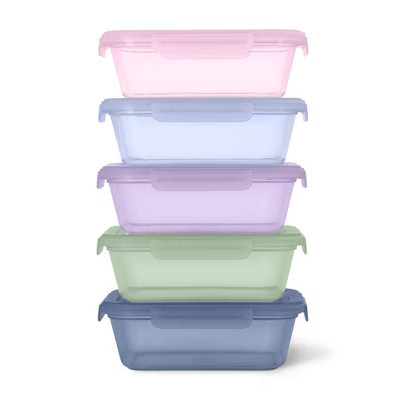 Ello Snap and Nest 10pc 3c Meal Prep Food Storage Container Set Coastal Postcard | Target