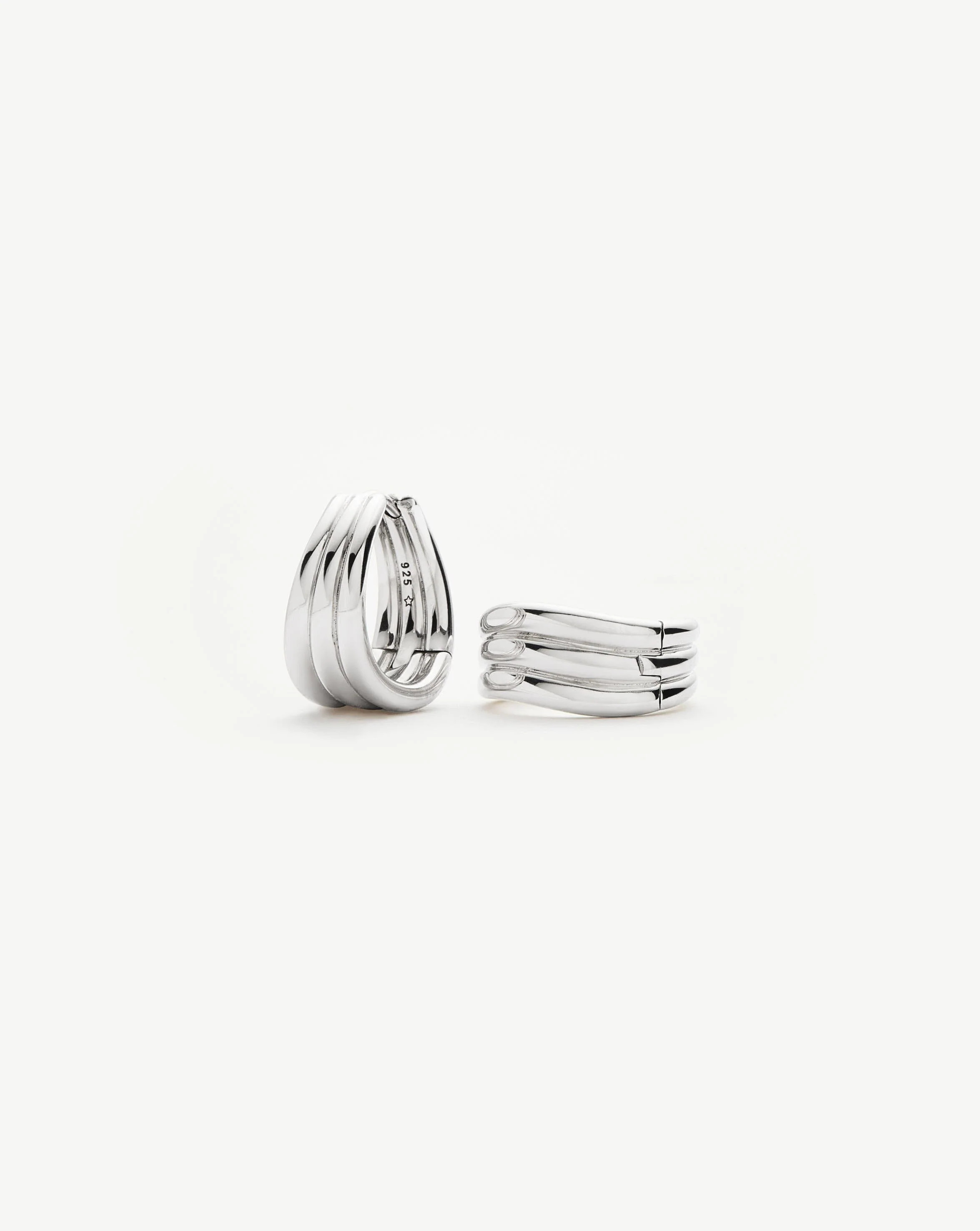 Savi Triple Ridge Hoop Earrings | Missoma UK | Missoma UK