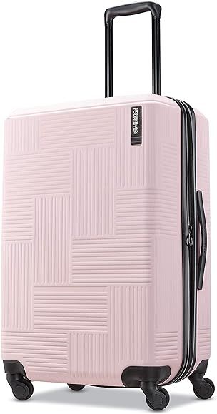 Stratum XLT Expandable Hardside Luggage with Spinner Wheels, Pink Blush, Checked-Medium 25-Inch | Amazon (US)