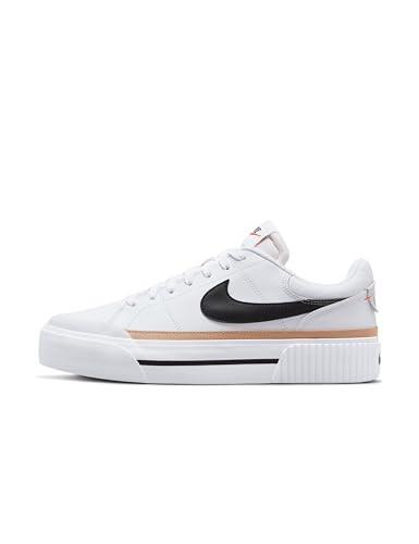 Nike Women's Court Legacy Sneaker, White/Black/Hemp/Team Orange, 8.5 | Amazon (US)