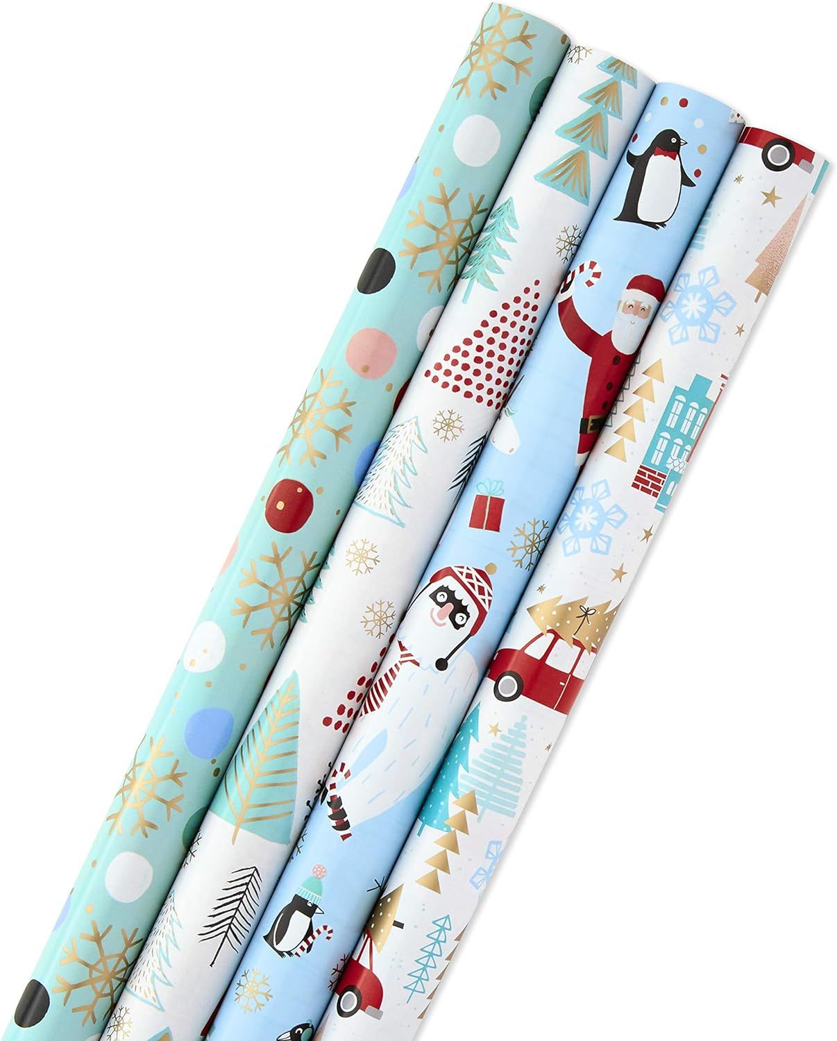 Hallmark Holiday Wrapping Paper Bundle with Cut Lines on Reverse, Quirky Christmas (Pack of 4, 12... | Amazon (US)