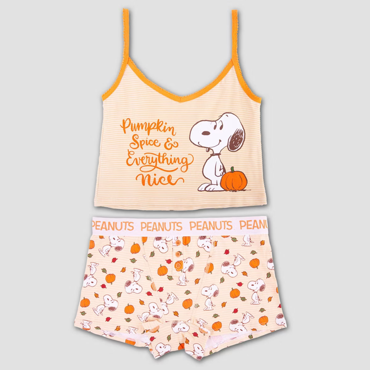 Women's Peanuts Cami & Boxer Set - Orange S | Target