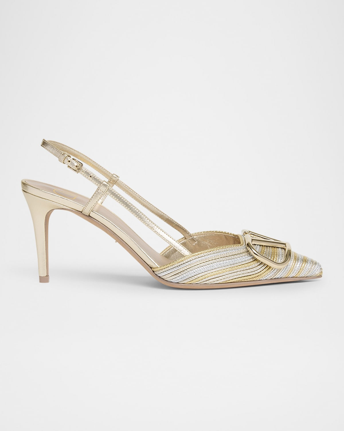 VLogo Two-Tone Metallic Slingback Pumps | Neiman Marcus