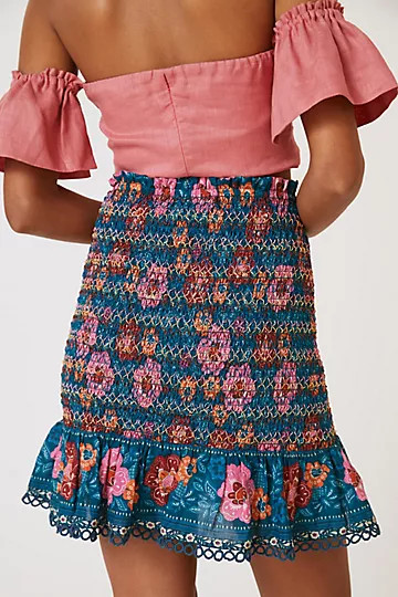 Farm Rio Flounce Mini Skirt | Anthropologie (US)