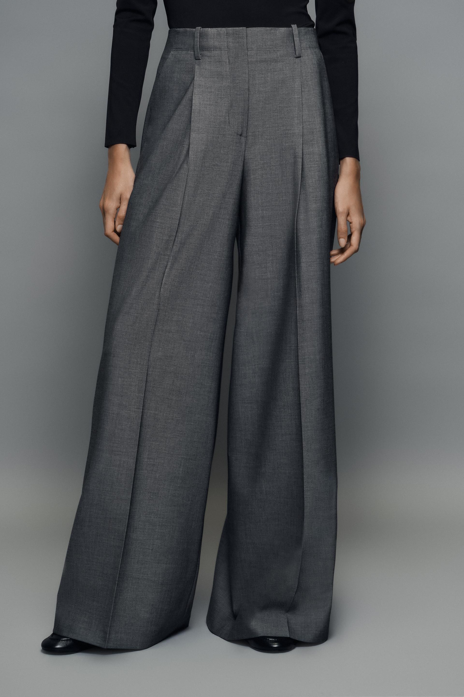 Zara - Zw Collection Pleated Pants - Black - Xs - Woman | Zara US
