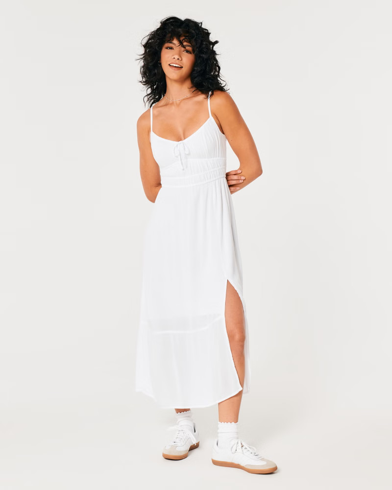 Channeled Bodice Midi Dress | Hollister (US)