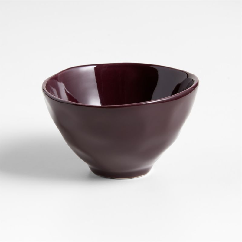 Marin 5-Oz. Merlot Stoneware Pinch Bowl + Reviews | Crate & Barrel | Crate & Barrel