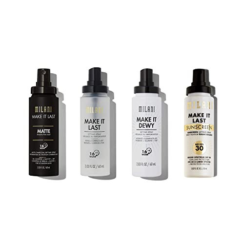 Milani Setting Sprays: Make It Last, Make It Dewy, Make it Last Charcoal Matte, Make It Last Sunscreen Setting Spray with SPF30, Long Lasting Makeup Finishing Spray | Amazon (US)
