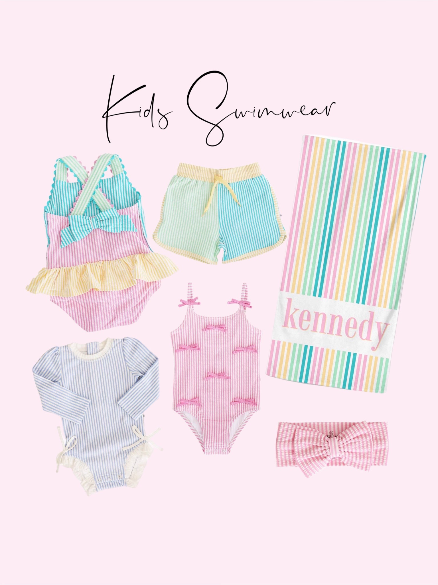 Kids swimwear. Beach vacation, matching family swimsuits. Seersucker, beach essentials, baby’s bathing suits. 

#LTKSwim #LTKKids #LTKBaby