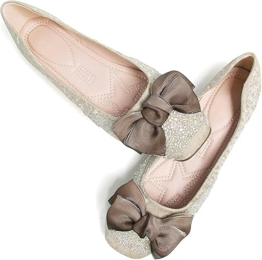 SAILING LU Womens Square Toe Shoes Bowknots Ballet Flats | Amazon (US)
