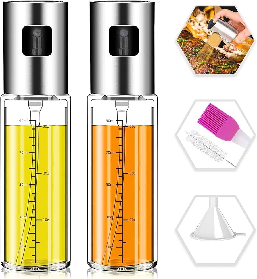 Oil Sprayer for Cooking, 2 Pack Upgraded Olive Oil Spray Bottle Mister Refillable with Scale Air ... | Amazon (US)