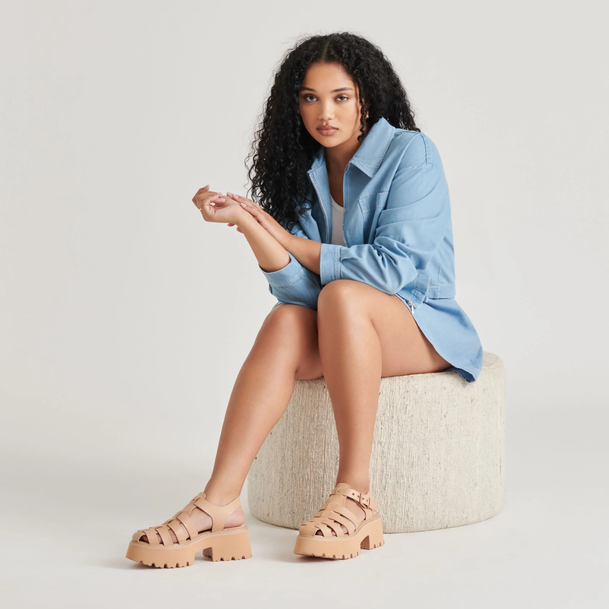 LASLY TONAL SANDALS CAFE LEATHER | DolceVita.com