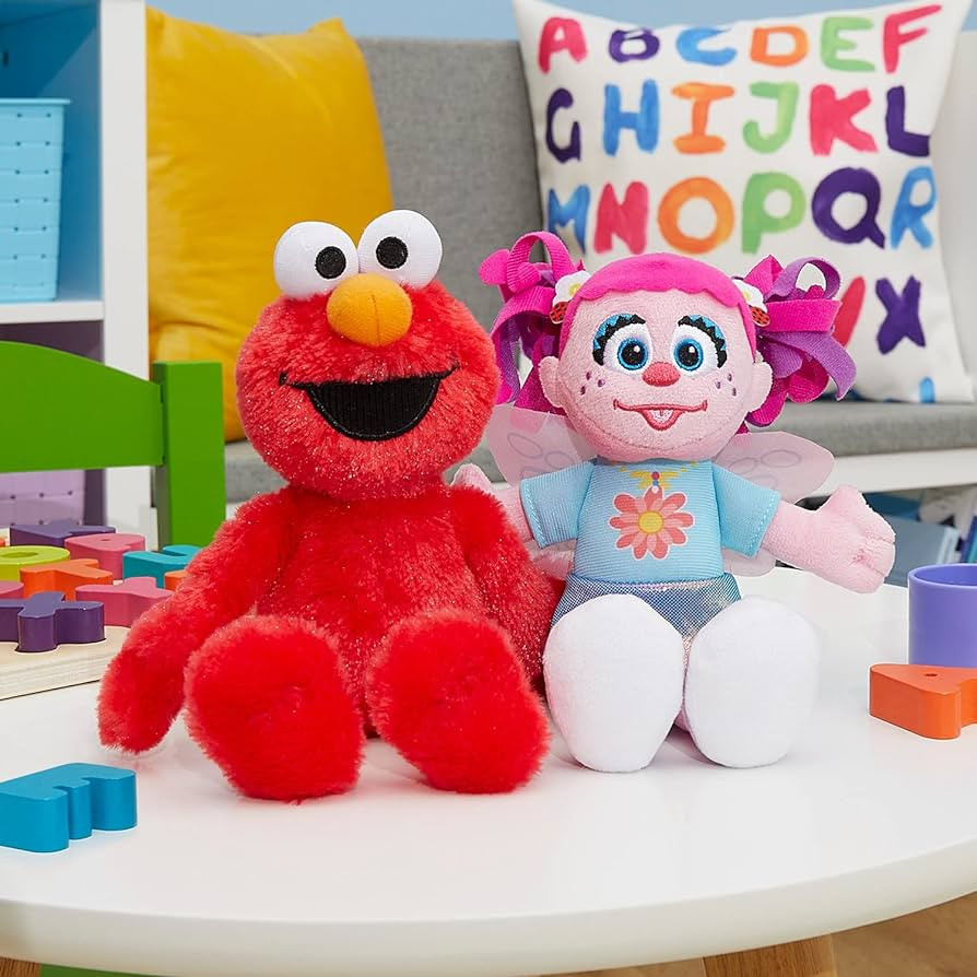 Sesame Street Friends Elmo and Abby Cadabby 8-inch 2-piece Sustainable Plush Stuffed Animals Set | Amazon (US)