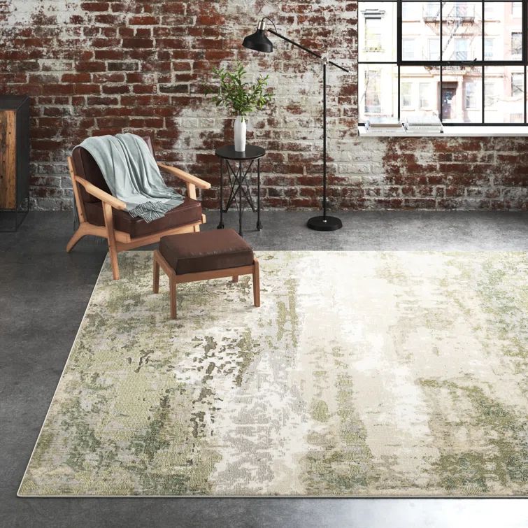 Belinda Abstract Green/Gray/Ivory/Beige Area Rug | Wayfair Professional