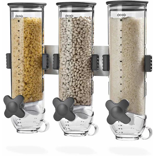 Zevro by Honey Can Do Wall Mount 13 oz. Triple Dry Food Dispenser | Walmart (US)