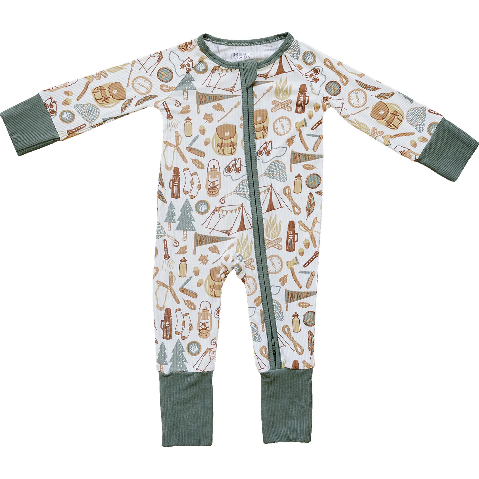 Mebie Baby Camping Trip Ribbed Bamboo Zipper | Mebie Baby