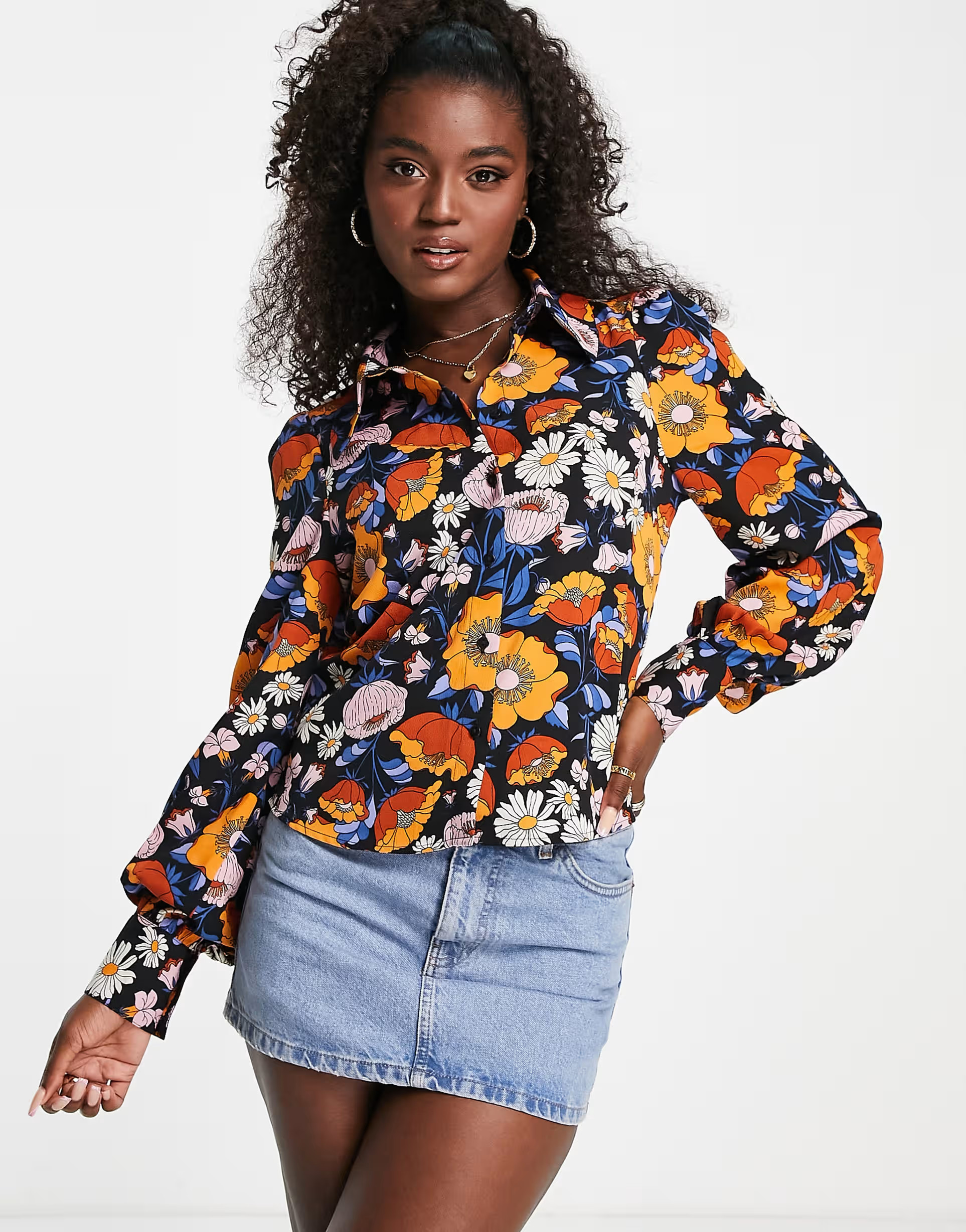 Monki collared blouse in retro floral print  | ASOS | ASOS (Global)