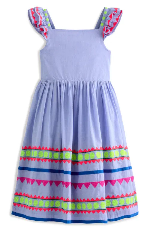 Mini Boden Kids' Annalisa Twirly Embroidered Sundress in Aztec Print at Nordstrom, Size 4-5Y | Nordstrom