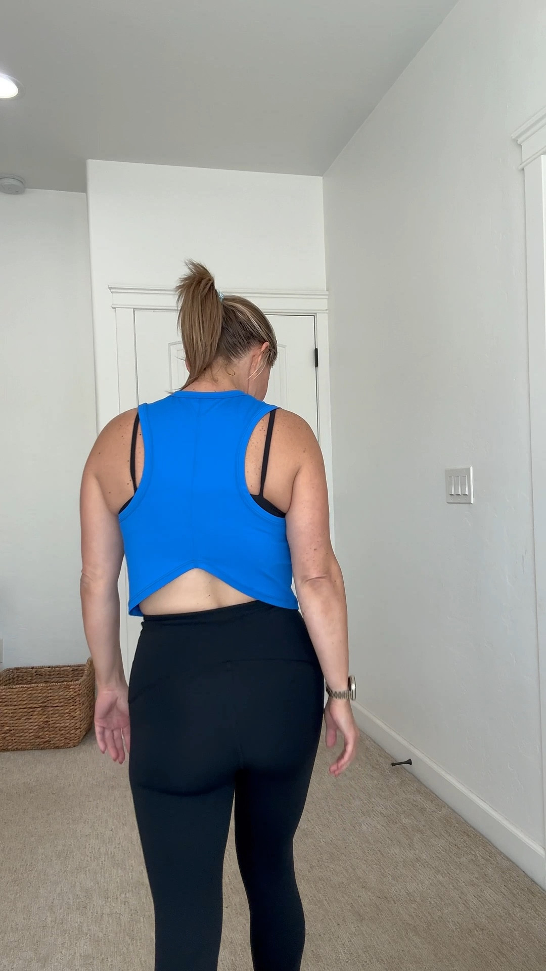 Best part of working out is finding cute clothes! Got tons of compliments on this blue top!