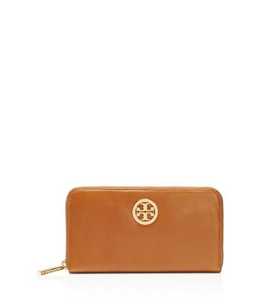 LEATHER ZIP CONTINENTAL WALLET | Tory Burch US