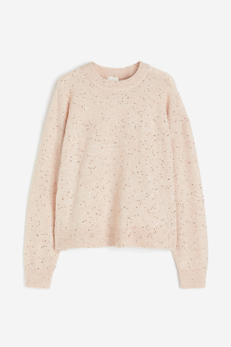 H & M - Pullover mit Perlen - Orange - Damen | H&M (DE, AT, CH, NL, FI)