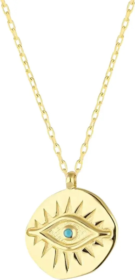 Eye Coin Sterling Silver Evil Eye Necklace | Nordstrom