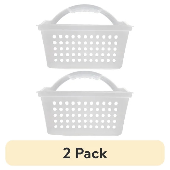 (2 pack) Mainstays Small Portable Shower Caddy Frost Plastic | Walmart (US)