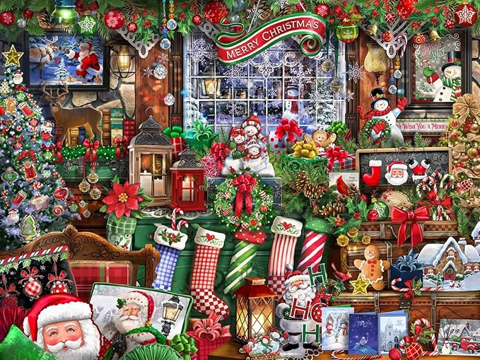 Vermont Christmas Company Christmas Collectibles Jigsaw Puzzle 550 Piece - Fun Christmas Collage ... | Amazon (US)