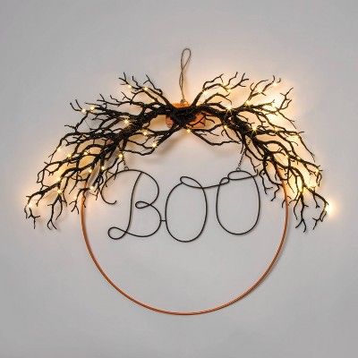 Falloween Light Up "Boo" Metal Hoop Halloween Wreath - Hyde & EEK! Boutique™ | Target