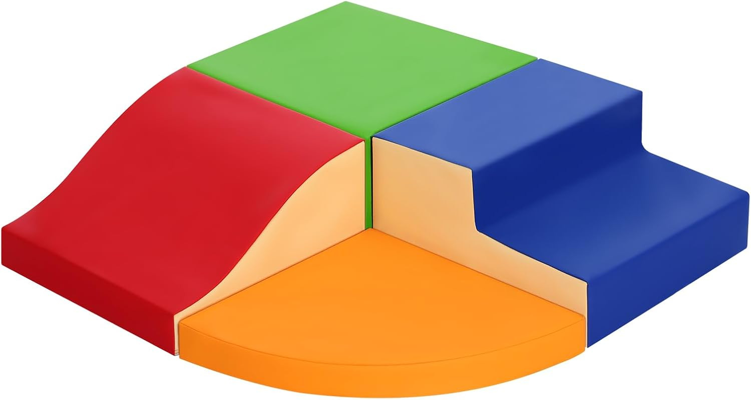 4-Piece Soft PU Leather Toddlers Climbing Toys, Foam Climbing Blocks for Toddlers, Baby Play Set ... | Amazon (US)