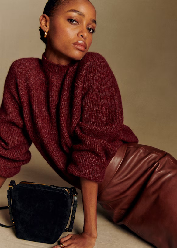 Otis Jumper - Burgundy - Baby Alpaca - Sézane | Sezane - UK