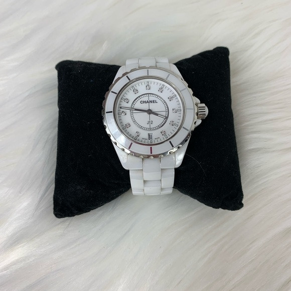 Chanel White Mother Of Pearl/ Diamond Watch J12 | Poshmark