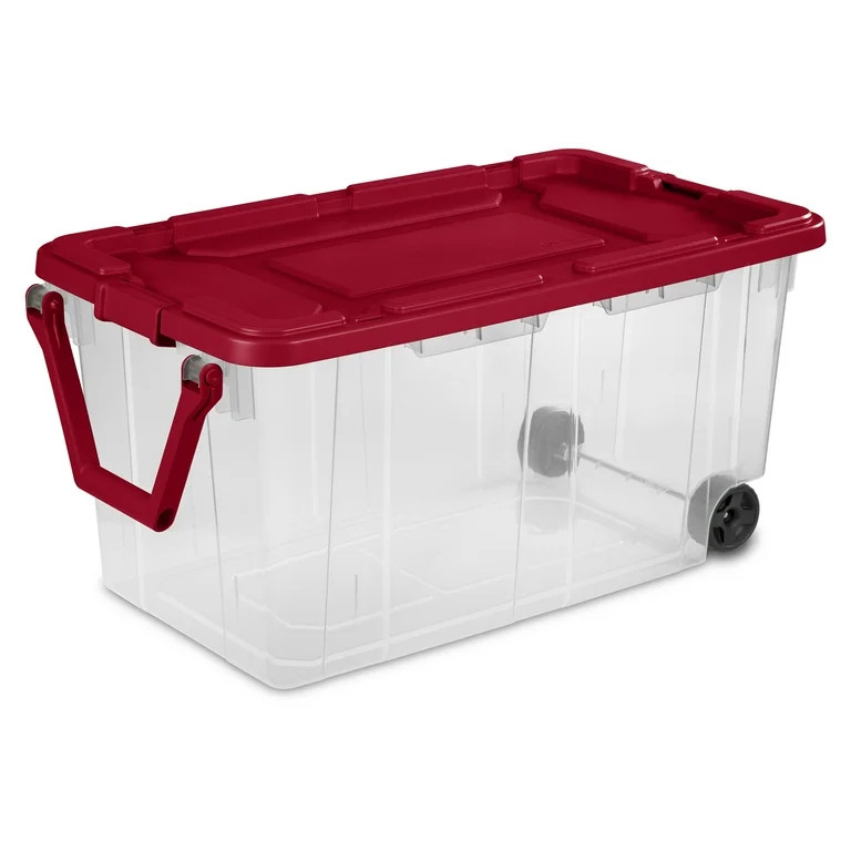 Sterilite 160 Qt. Wheeled Storage Box Plastic, Infra Red | Walmart (US)
