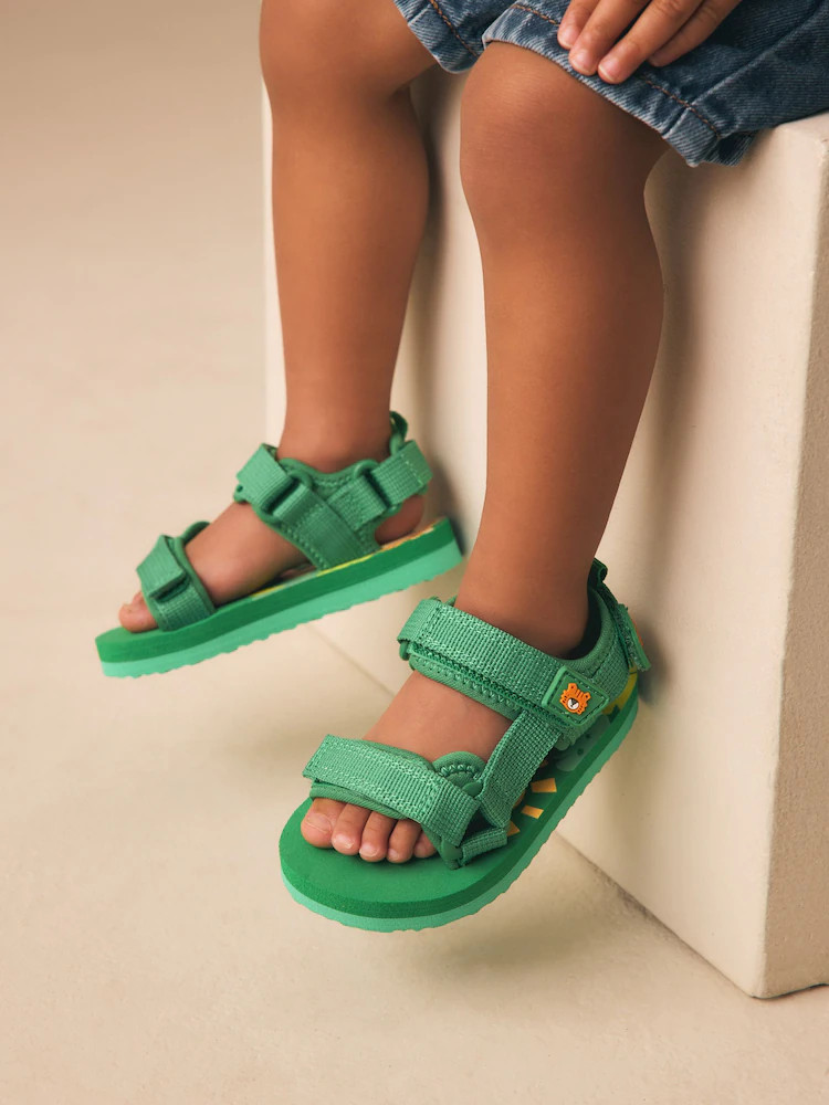 Green Standard Fit (F) Touch Fastening Trekker Walking Sandals | Next US